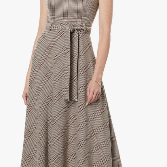 Calvin Klein Midi A-Line Ponte Dress with Tie Belt - Picture 5 of 5
